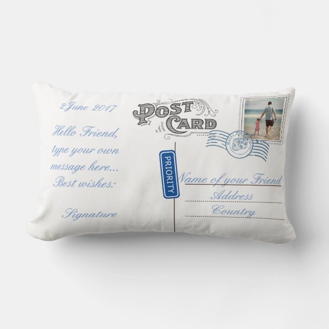 Customisable Postcard Pillow with your Message (Front)