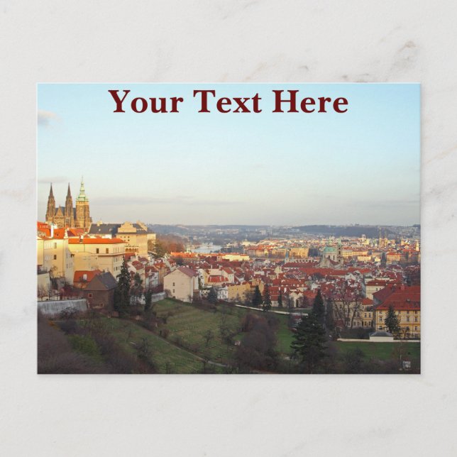 Customisable Prague panorama Postcard (Front)