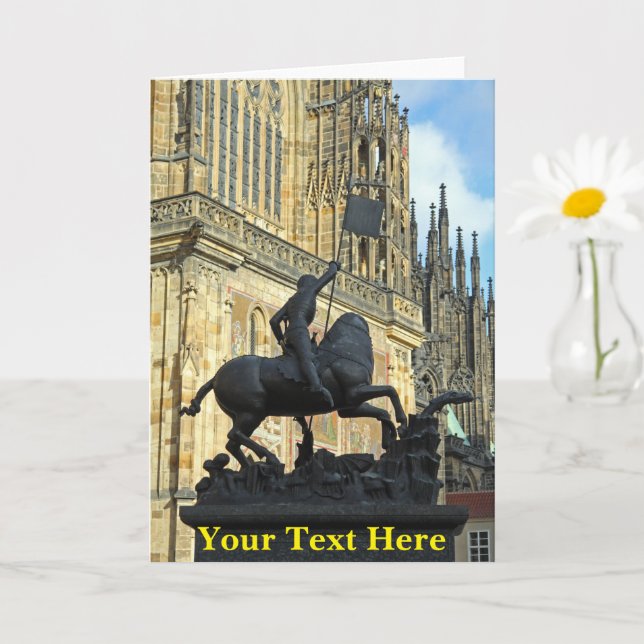 Customisable Prague statue Card (Small Plant)