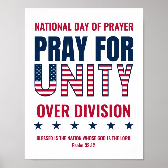 Customisable PRAY FOR UNITY National Day of Prayer Poster (Front)