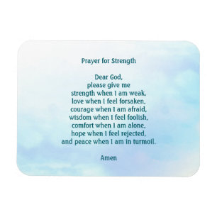 Customisable prayer for strength blue magnet