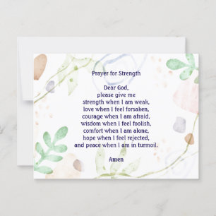 Customisable prayer for strength colourful postcard