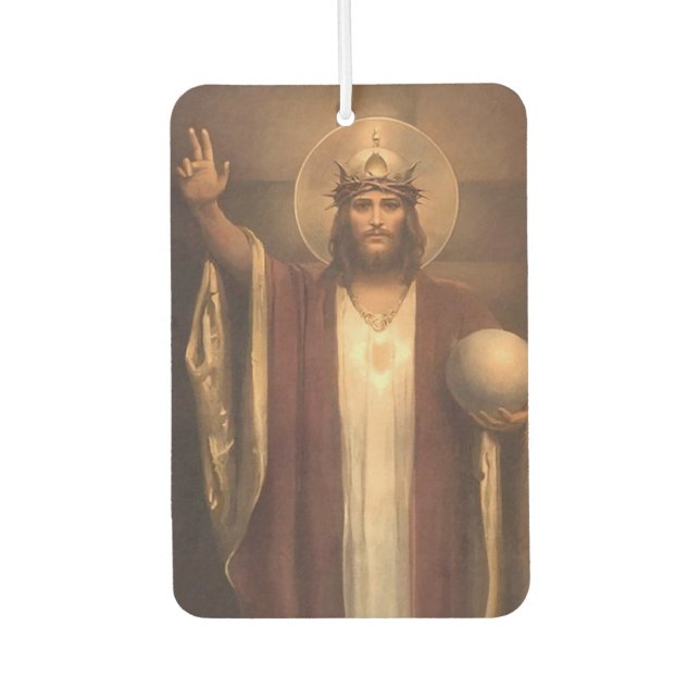 Customisable Prayer to Christ the King Car Air Freshener (Front)