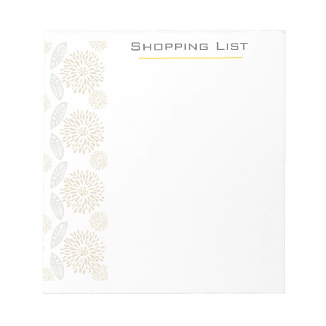 Customisable Pretty Elegant  Flowers Notepad (Front)