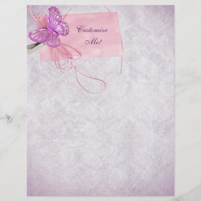 Customisable Pretty Pink Butterfly Design (Front)