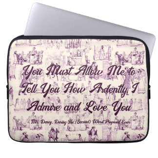 Customisable Pride and Prejudice Most Ardently Laptop Sleeve