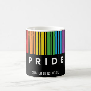 Customisable Pride Rainbow Barcode LGBTQIA+ Coffee Mug
