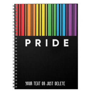 Customisable Pride Rainbow Barcode LGBTQIA+ Notebook