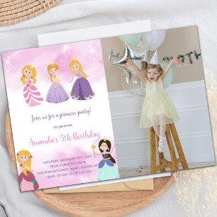 Customisable Princess Party Invitations for Kids