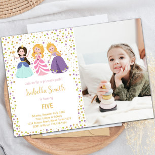 Customisable Princess Party Invitations for Kids