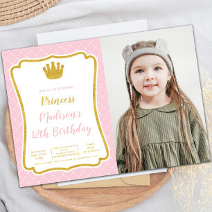 Customisable Princess Party Invitations for Kids