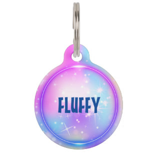 Customisable princess pink blue neon pet tag