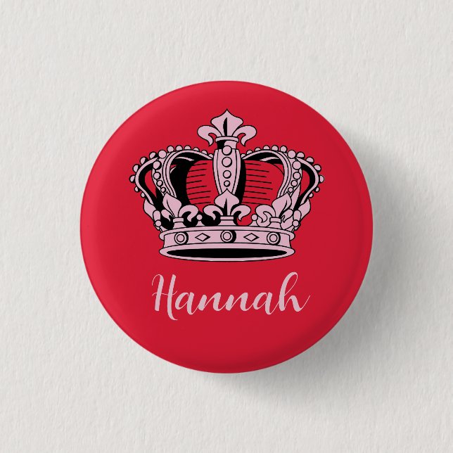 Customisable Princess Queen Crown 3 Cm Round Badge (Front)
