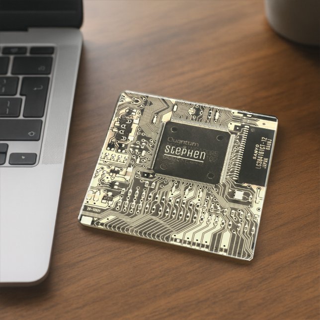 Customisable Printed Circuit - Geek electronic PCB Glass Coaster (Creator Uploaded)