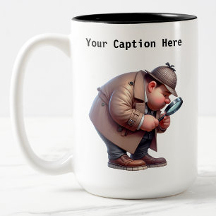 Customisable Private Investigator Cartoon Mystery Two-Tone Coffee Mug