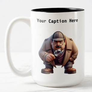 Customisable Private Investigator Cartoon Mystery Two-Tone Coffee Mug