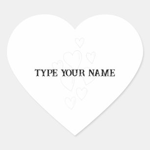 Customisable Product Add Your Own Text or Design Heart Sticker
