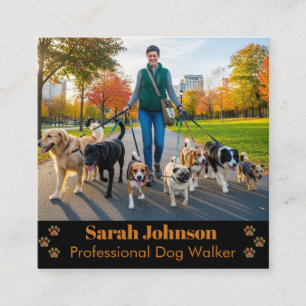 Customisable Professional Dog Walker Business Card