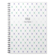 Customisable Project Notebook: Mint & Lilac Argyle