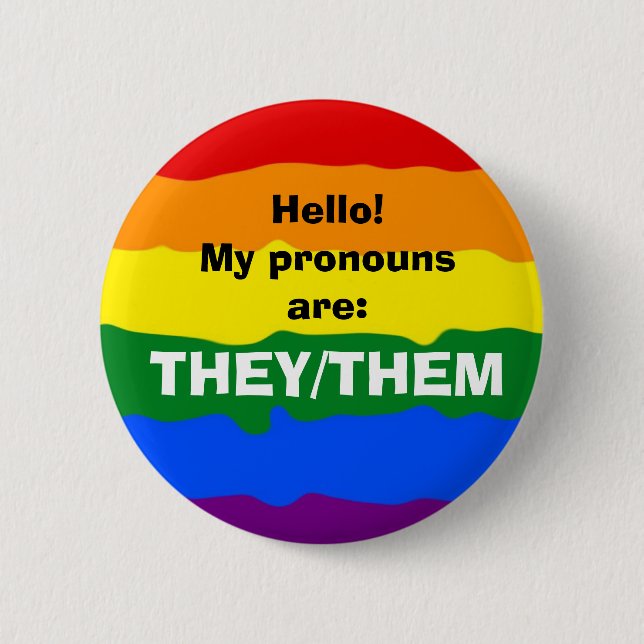 Customisable Pronoun 6 Cm Round Badge (Front)