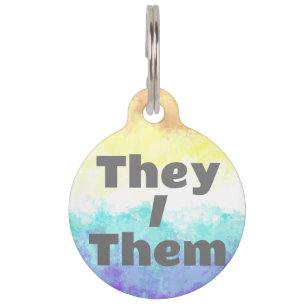 Customisable Pronoun Boho Genderfaun Pride Flag Pet Tag