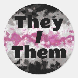Customisable Pronoun Boho Librafeminine Pride Flag Classic Round Sticker