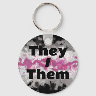 Customisable Pronoun Boho Librafeminine Pride Flag Key Ring