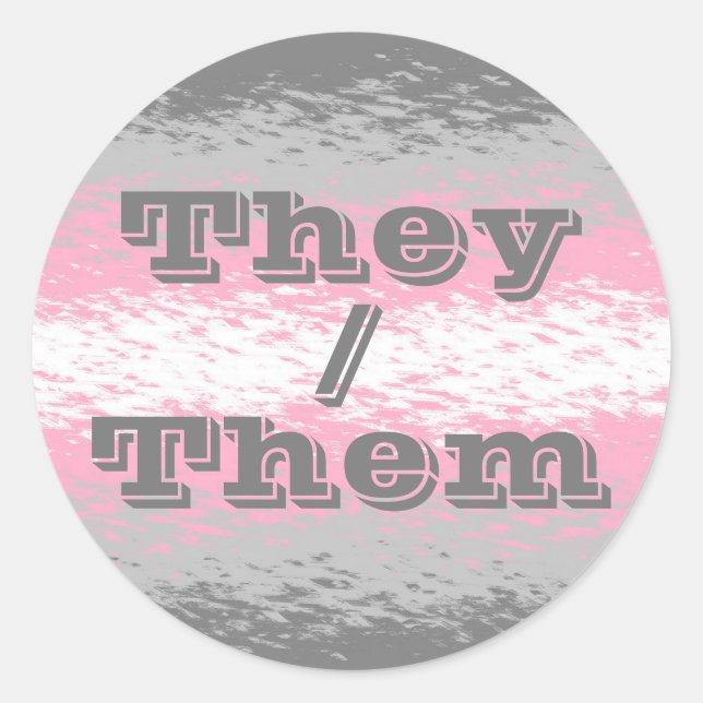 Customisable Pronoun Demigirl Pride Flag Classic Round Sticker (Front)