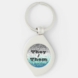 Customisable Pronoun Frayromantic Pride Flag Key Ring