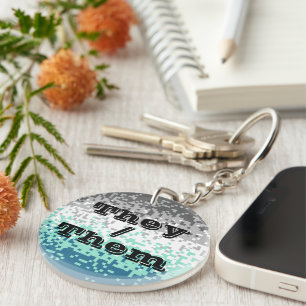 Customisable Pronoun Frayromantic Pride Flag Key Ring