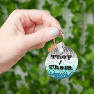 Customisable Pronoun Frayromantic Pride Flag Key Ring