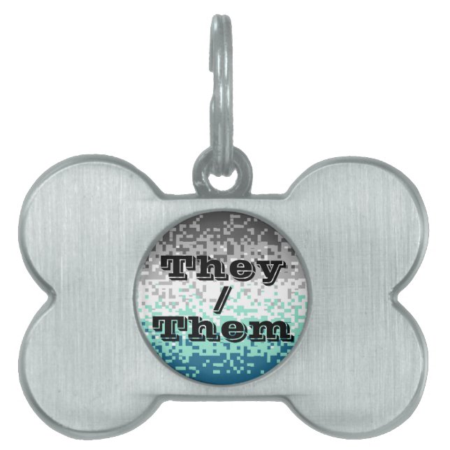 Customisable Pronoun Frayromantic Pride Flag Pet ID Tag (Front)