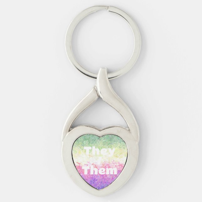 Customisable Pronoun Genderdoe Pride Flag      Key Ring (Front)