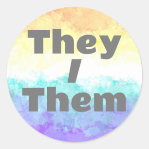 Customisable Pronoun Genderfaun Pride Flag Classic Round Sticker