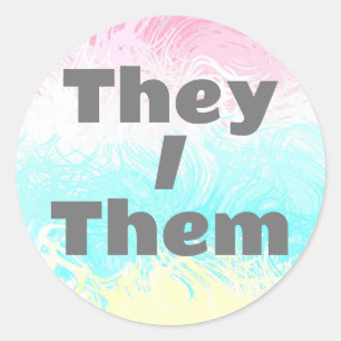 Customisable Pronoun Genderflux Pride Flag Classic Round Sticker