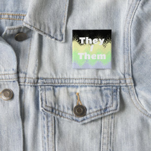 Customisable Pronoun Groovy Cassgender Pride Flag 15 Cm Square Badge