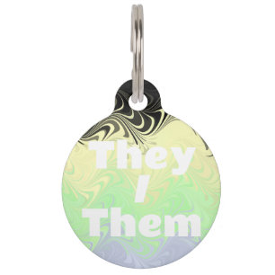 Customisable Pronoun Groovy Cassgender Pride Flag Pet Tag