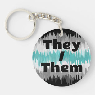 Customisable Pronoun Libramasculine Pride Flag Key Ring