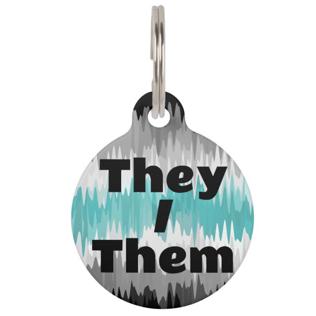 Customisable Pronoun Libramasculine Pride Flag Pet Tag (Front)