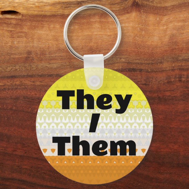 Customisable Pronoun Maverique  Pride Flag  Key Ring (Front)
