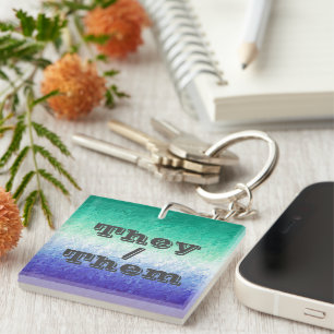 Customisable Pronoun MLM Men Loving Men Pride Flag Key Ring
