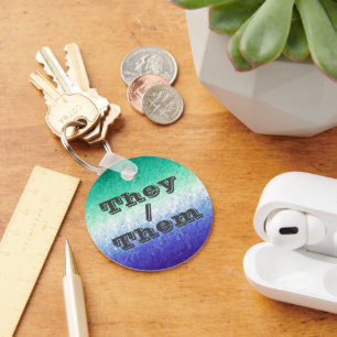 Customisable Pronoun MLM Men Loving Men Pride Flag Key Ring