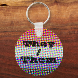 Customisable Pronoun Mod Cupioromantic Pride Flag Key Ring