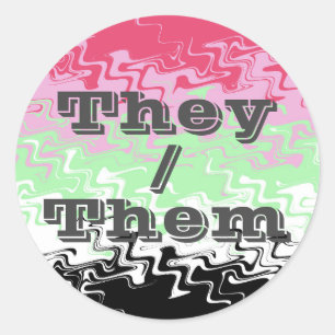 Customisable Pronoun Recipromantic Pride Flag Classic Round Sticker