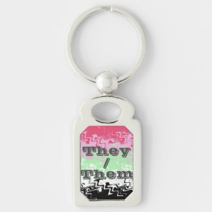 Customisable Pronoun Recipromantic Pride Flag Key Ring