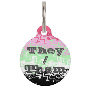 Customisable Pronoun Recipromantic Pride Flag Pet Tag