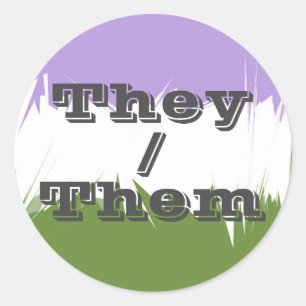 Customisable Pronoun Spiky Genderqueer Pride Flag  Classic Round Sticker