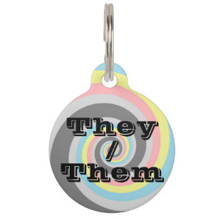 Customisable Pronoun Spiral Demiflux Pride Flag Pet Tag