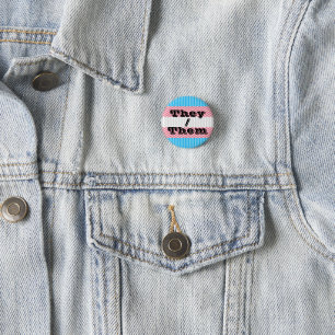 Customisable Pronoun Transgender Pride Button