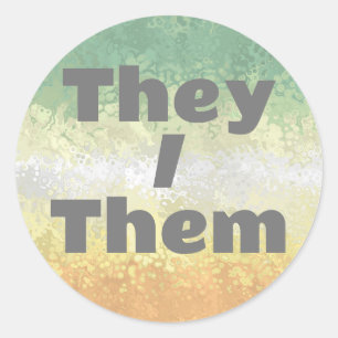 Customisable Pronoun Trippy Genderflor Pride Flag Classic Round Sticker